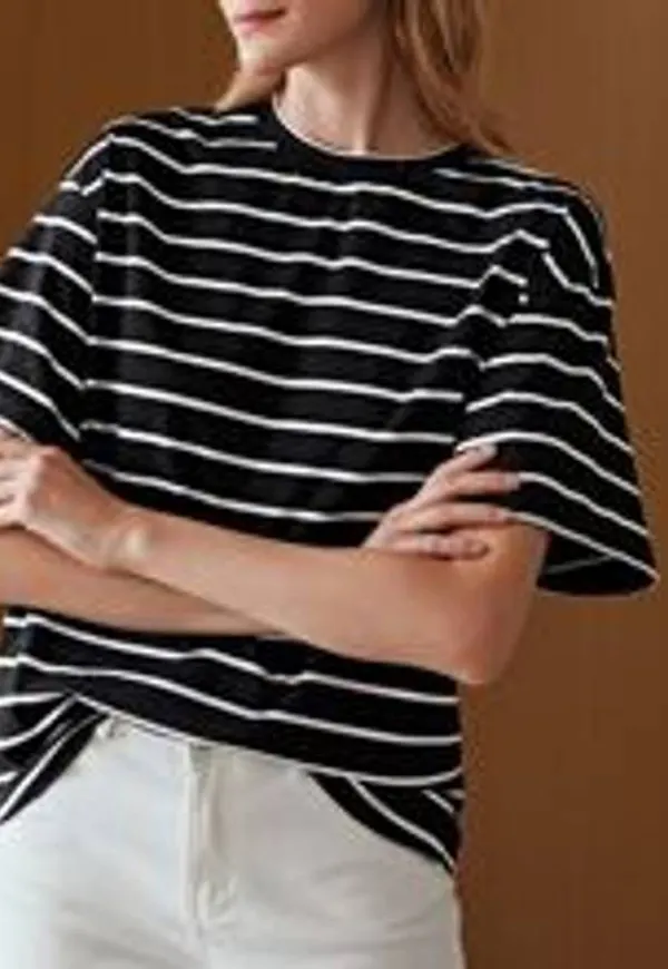 Shein OVERSIZED STRIPED T-SHIRT