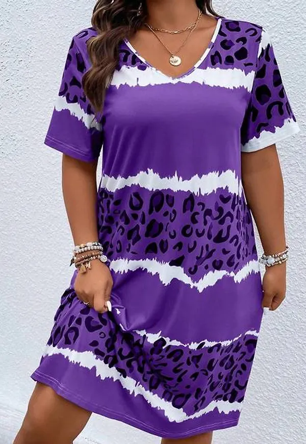 Shein Plus Leopard Print Tee Dress