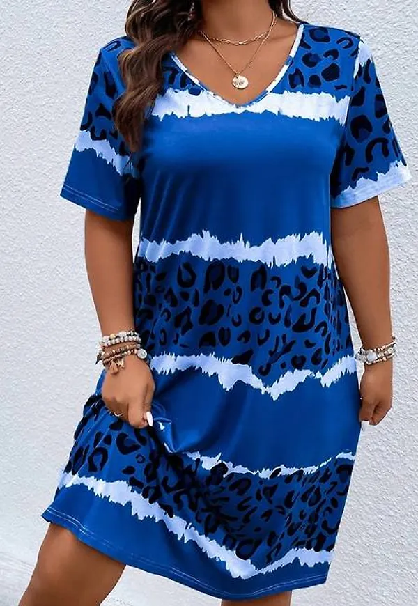 Shein Plus Leopard Print Tee Dress