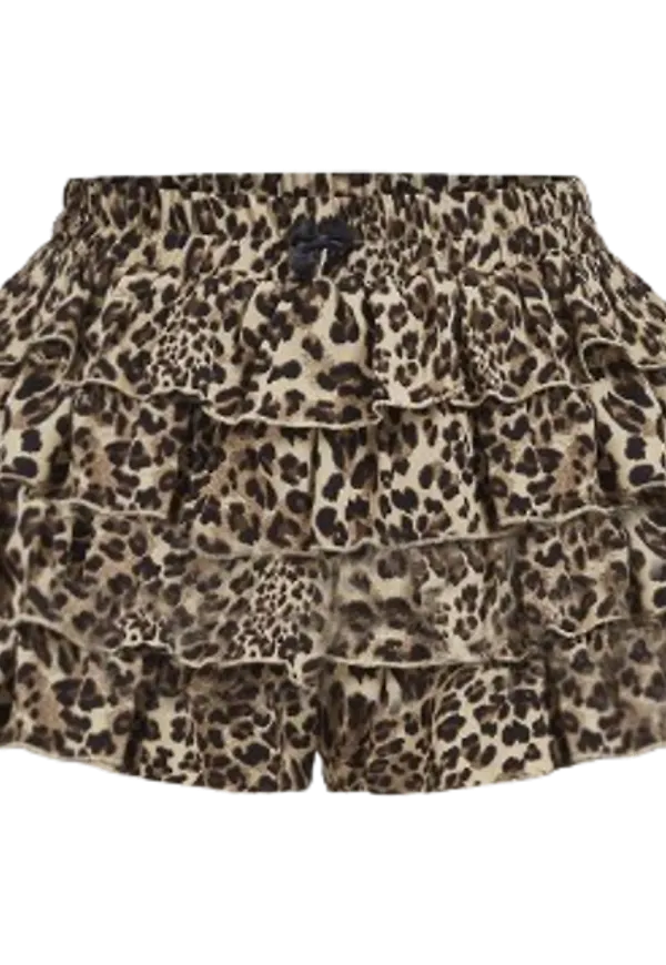 Shein Plus Size Leopard Print Multi-Layered Skorts