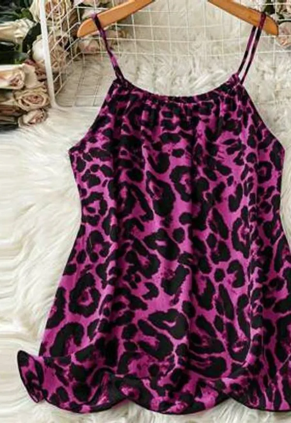 Shein Plus Size Summer Casual Leopard Print Camisole - Skrikrosa
