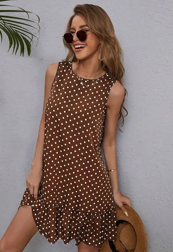 Shein Polka Dot Ruffle Hem Smock Dress