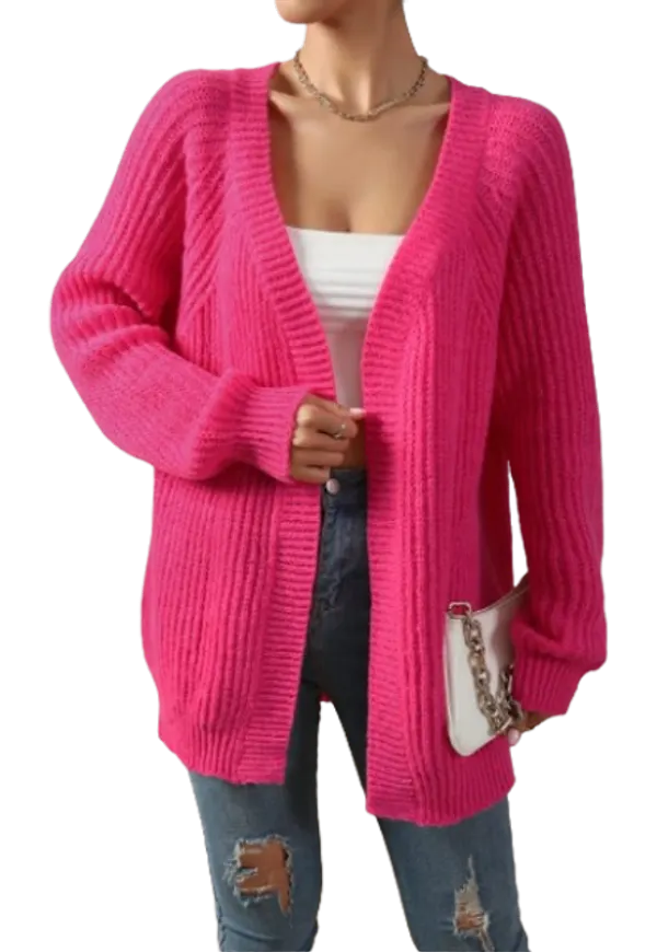 Shein Ribbed Knit Raglan Sleeve Duster Cardigan