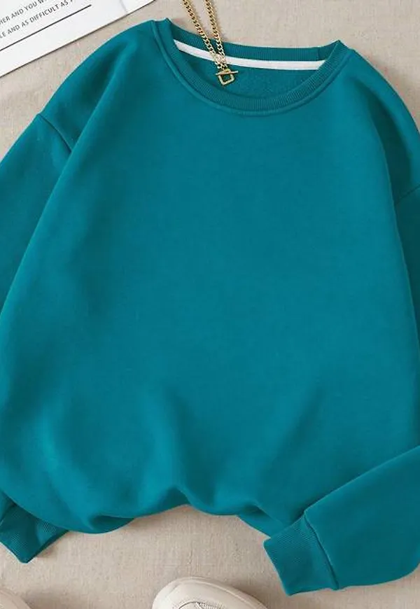Shein Round Neck Long Sleeve Sweatshirt