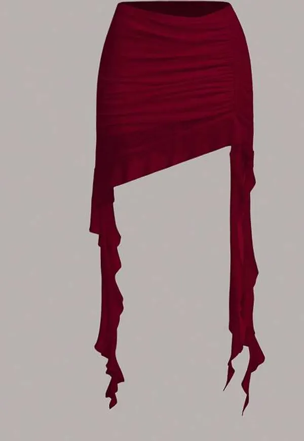 Shein Slim Fit Irregular Hem Midi Skirt