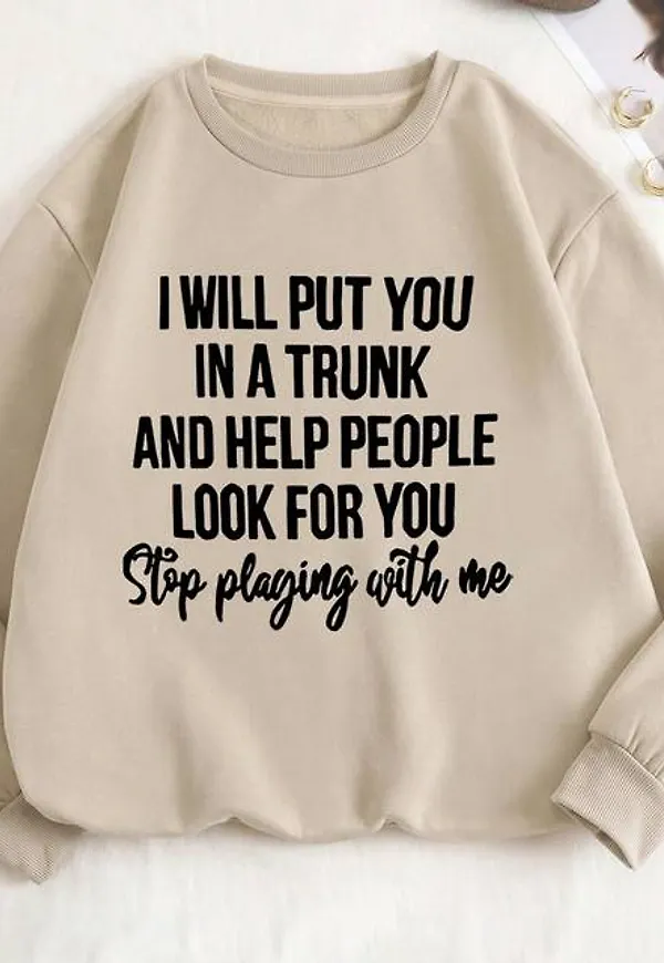 Shein Slogan Graphic Thermal Lined Sweatshirt