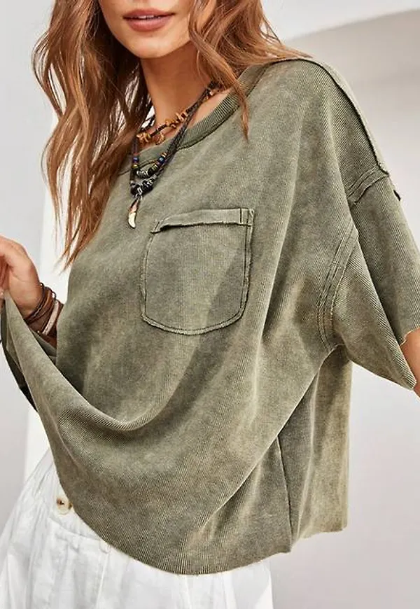 Shein Stitching Detail Drop Shoulder T-Shirt