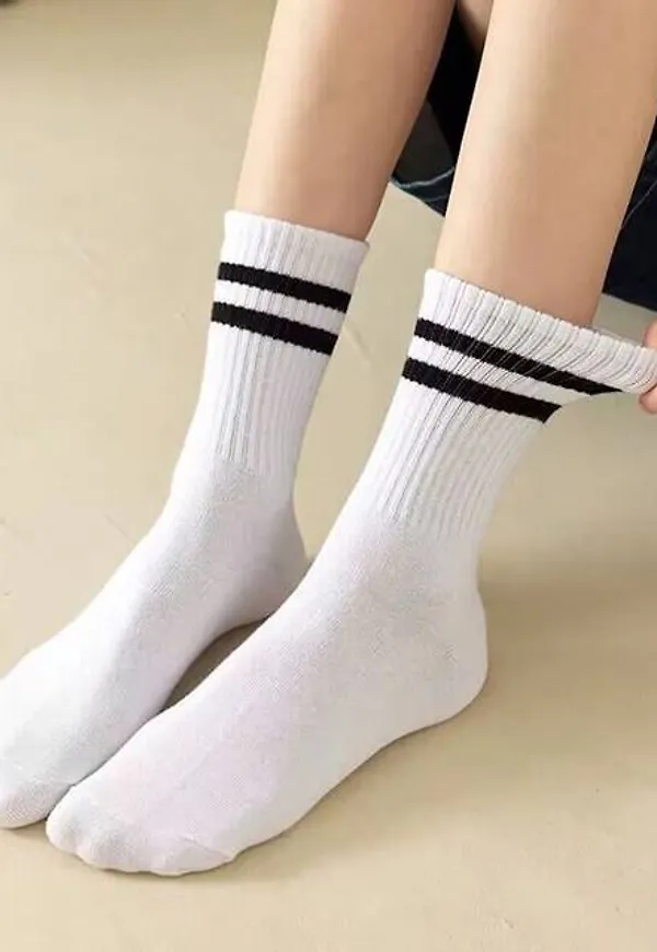 Shein Striped Pattern Crew Socks