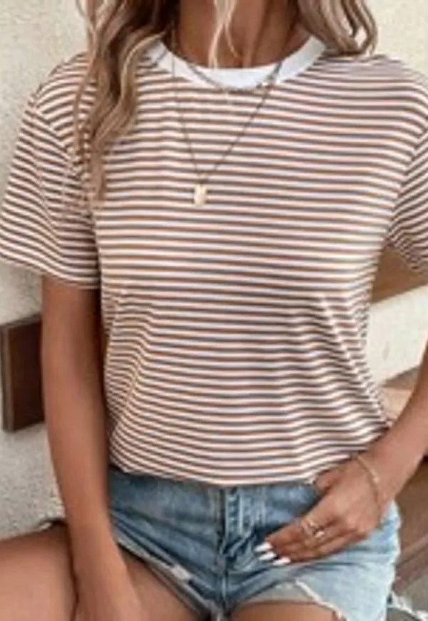 Shein Striped Print Tee