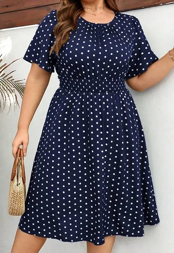 Shein Women Polka Dot Printed Plus Dress