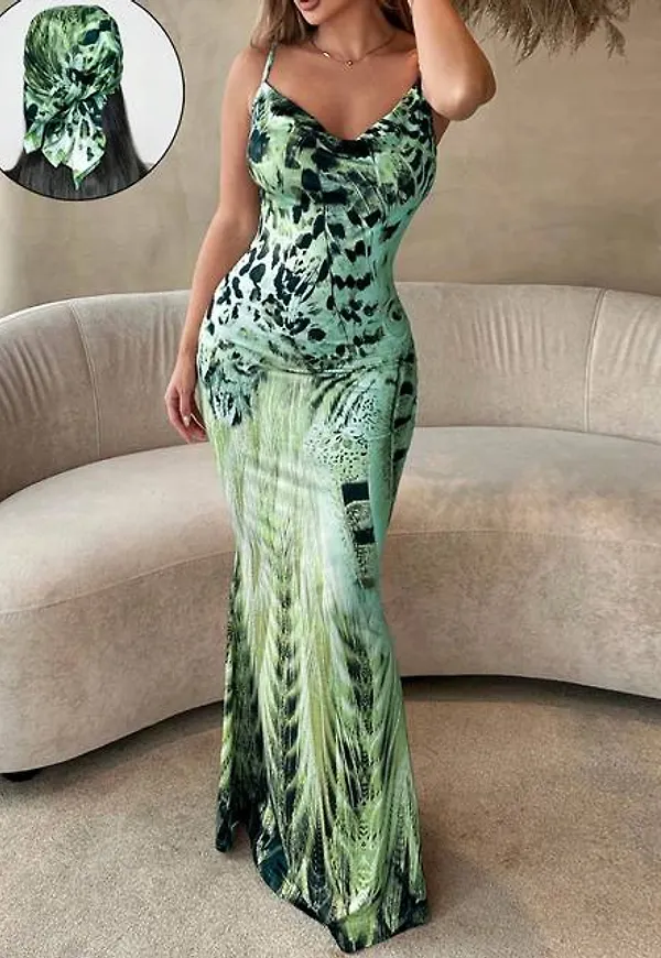 Shein Women'S Leopard Print Spaghetti Strap Mermaid Dress Summer Women Clothes Bachelorette Party Break Birthday Outfit Sexy Outfits