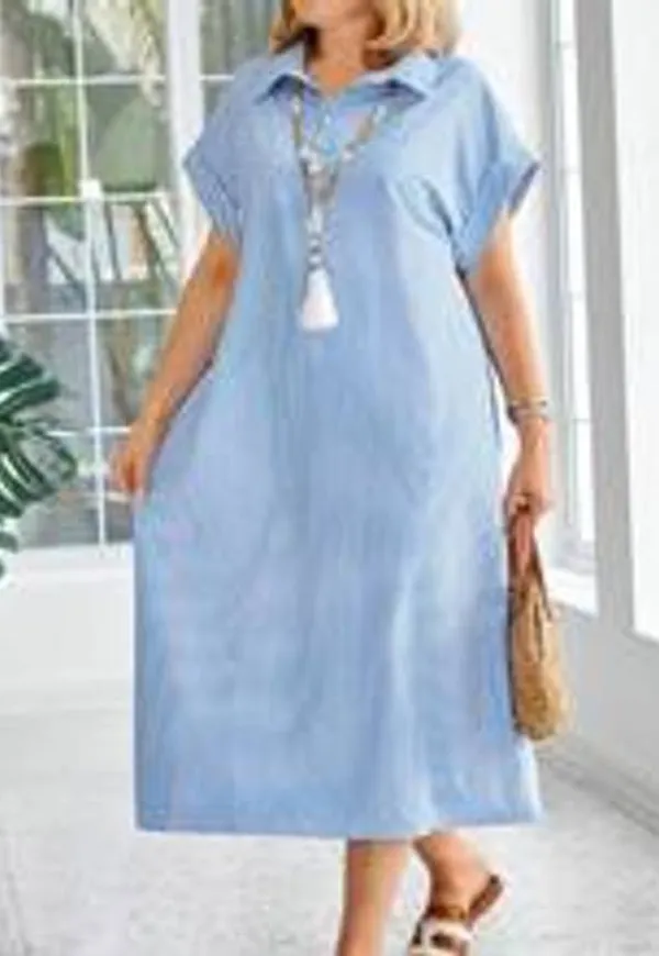 Shein Women's Plus Striped Printed Simple Daily Dress