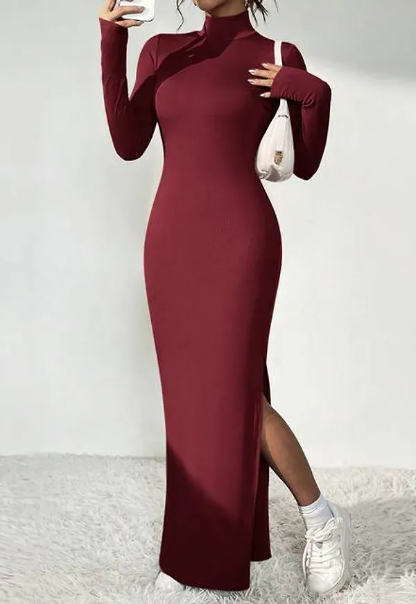 Shein Women's Slit Long Sleeve Dress