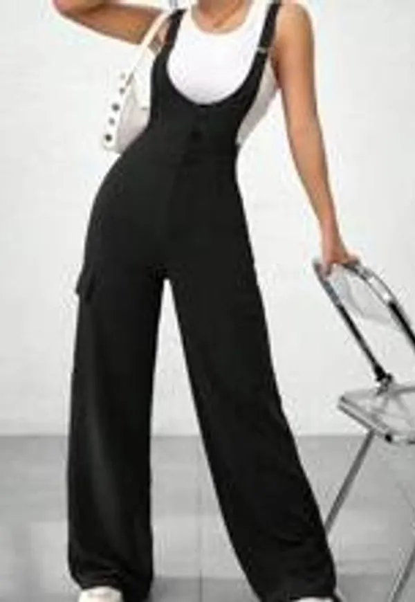 Shein Women's Solid Color Simple Daily Workwear Jumpsuit