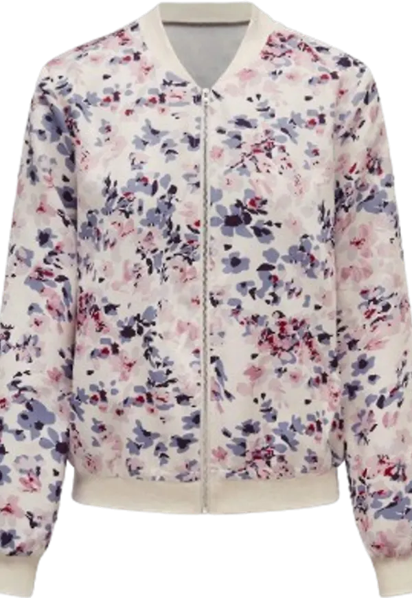 Shein Womens Floral Print ZipUp Jacket