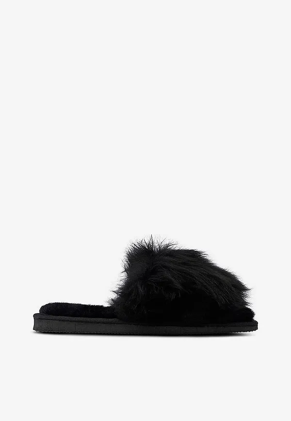Shepherd - Innetoffel Tessan Slip on i fårskinn - Svart