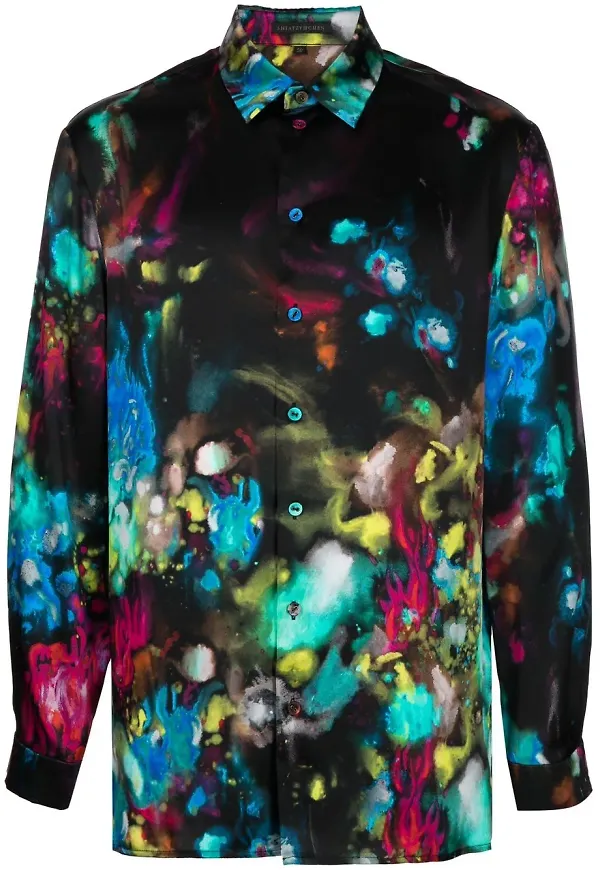 SHIATZY CHEN Genisis Collection skjorta med abstrakt tryck - Svart