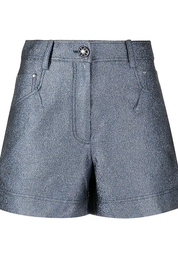 SHIATZY CHEN glittriga jeansshorts - Blå