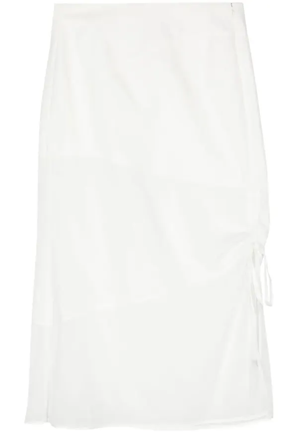 SHIATZY CHEN kort draperad sidenkjol - Vit