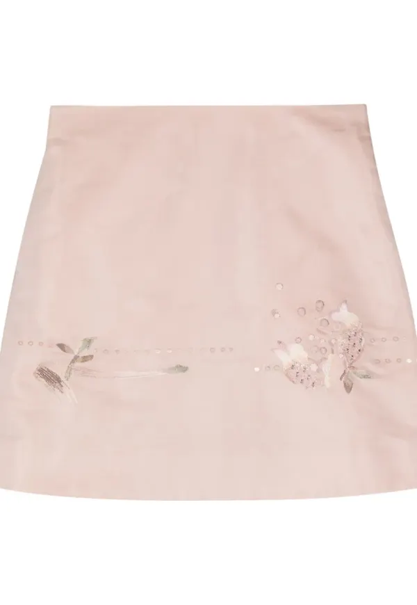 SHIATZY CHEN minikjol med blommig brodyr - Rosa