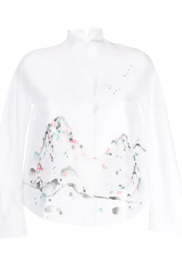 SHIATZY CHEN Renascent Collection blommig jacka - Vit