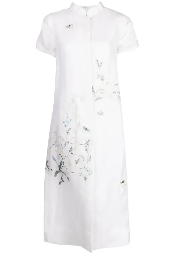 SHIATZY CHEN Renascent Collection blommig kappa - Vit