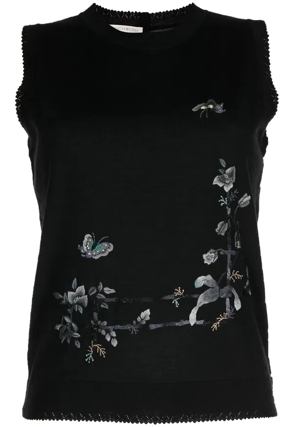 SHIATZY CHEN Renascent Collection blommig topp - Svart