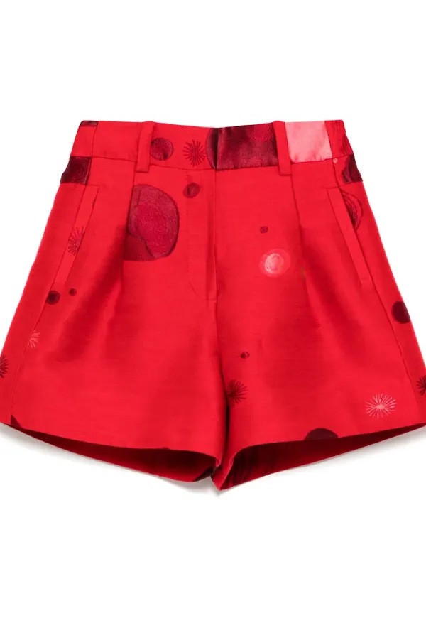 SHIATZY CHEN shorts i jacquard - Röd