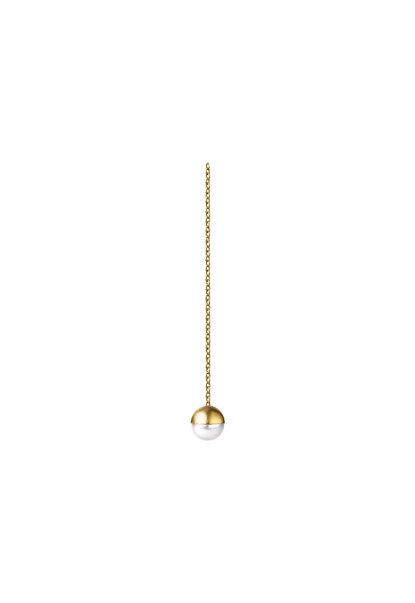 Shihara pärlörhänge med kedja - Metallic