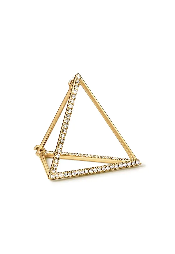 Shihara triangelformade örhängen med diamanter - Metallic