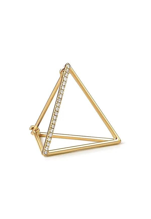 Shihara triangelformade örhängen med diamanter - Metallic