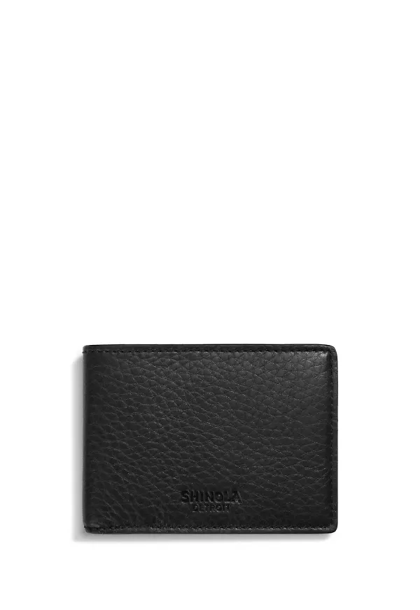 Shinola Slim dubbelvikt plånbok - Svart