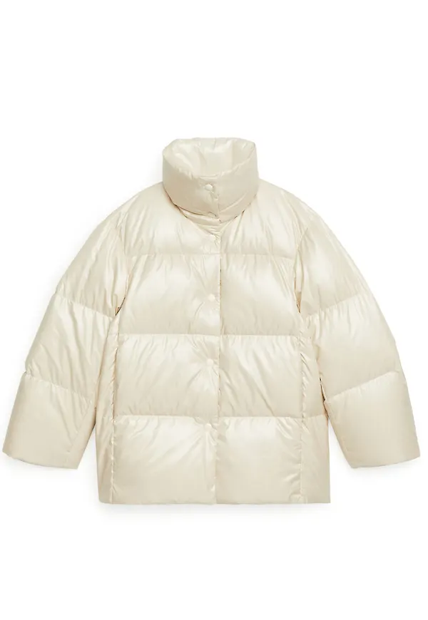 Shiny Down Jacket - Beige
