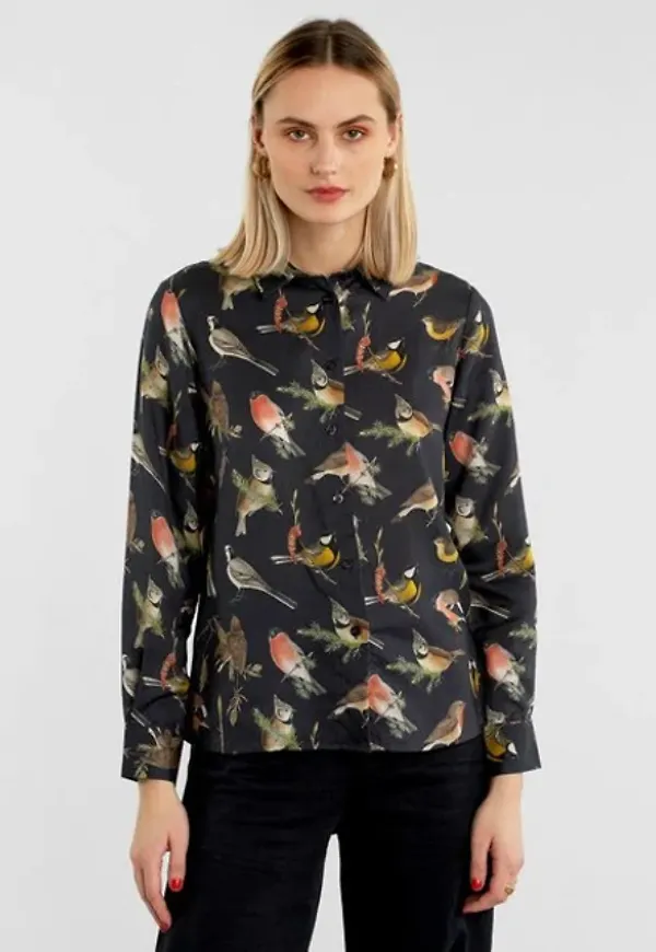 Shirt Dorothea Autumn Birds Black