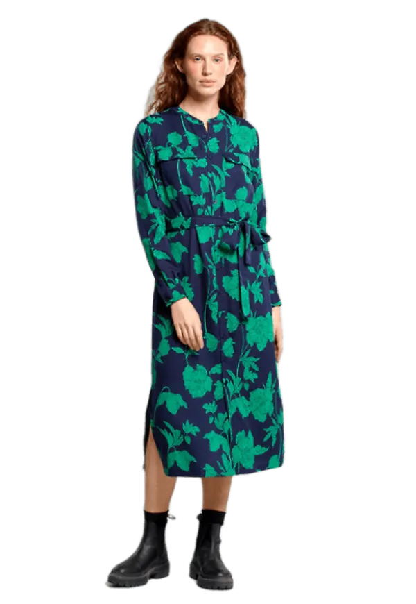 Shirt Dress Falsterbo Duotone Floral Green