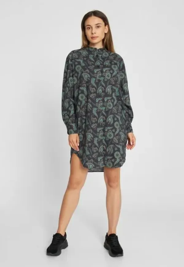 Shirt Ljunga India Flowers Charcoal