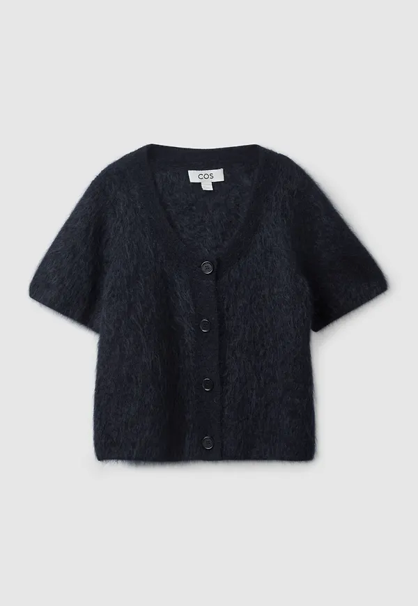 SHORT-SLEEVE MOHAIR CARDIGAN