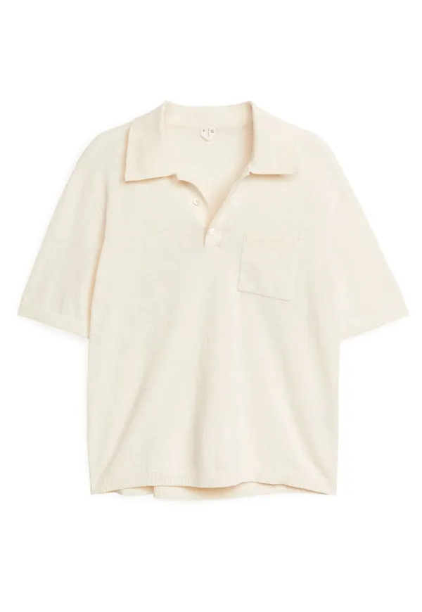 Short-Sleeve Polo Shirt - Beige