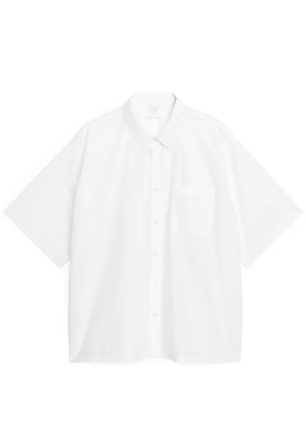 Short-Sleeved Cotton Shirt - White