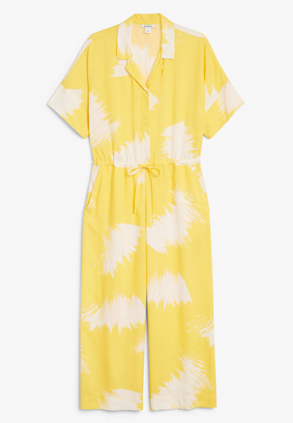 Short-sleeved jumpsuit - Yellow