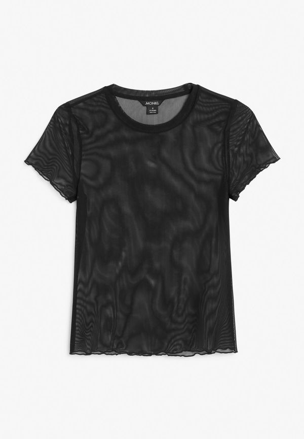 Short-sleeved mesh top - Black