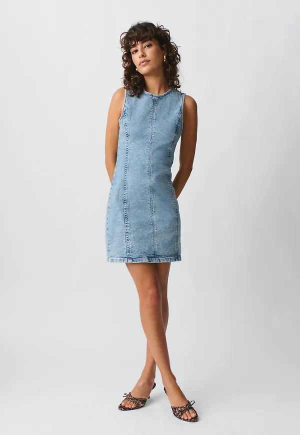 Short denim dress