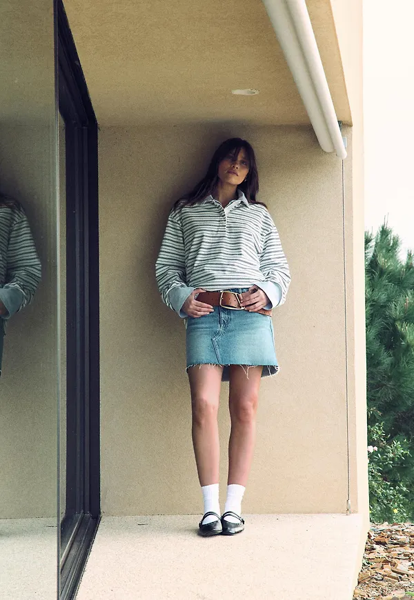 Gina Tricot - Short denim skirt - jeanskjolar - Blå - 32 - Dam