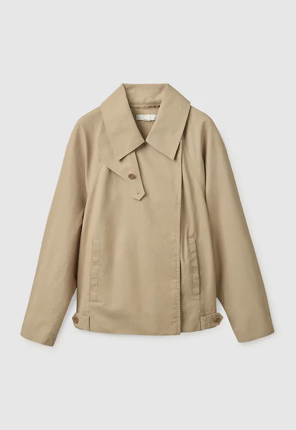 SHORT LINEN TRENCH JACKET