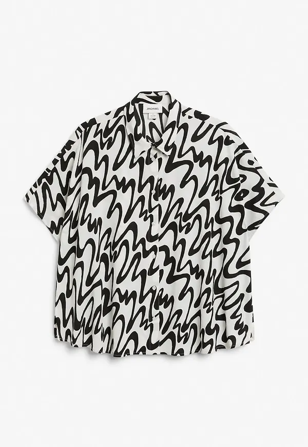 Short sleeve crepe blouse shirt - White