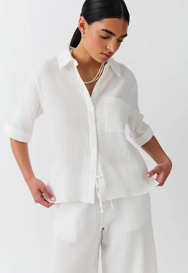 Short sleeve gauze shirt