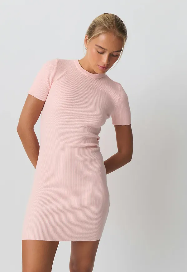 Short sleeve knit dress