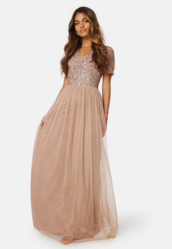 Short Sleeve Sequin Dress