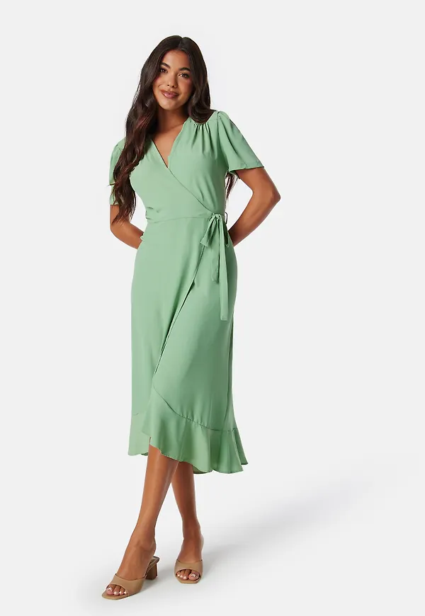 Short Sleeve Wrap Dress