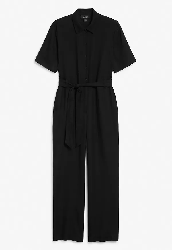 Short sleeved jumpsuit - Black